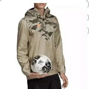 NWT Adidas Athletic Windbreaker Jacket Hooded Size XL